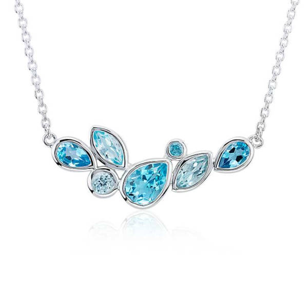 Mixed Shape Blue Topaz Necklace