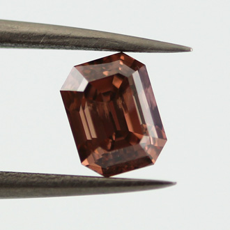 Fancy Deep Brownish Orangy Pink Diamond, Emerald, 0.91 carat - B