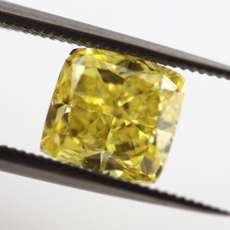 Fancy Vivid Yellow Diamond, Cushion, 2.12 carat, SI2 - B