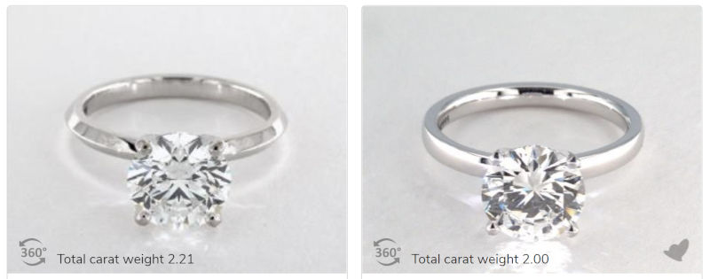 14k white gold ring vs 18k white gold ring - James Allen Rings